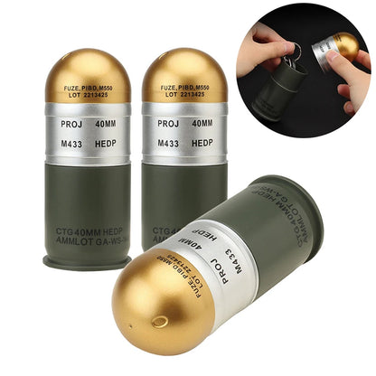 Shell Storage Box M433 HEDP 40mm Cartridge Dummy Grenade Model Collection Toy Mini Storage Case