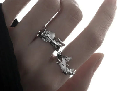 Celestial Trio: Sun, Moon & Stars Textured Ring