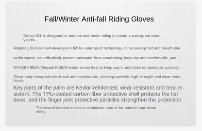 DUHAN W2 All-Weather Motorcycle Gloves Unisex
