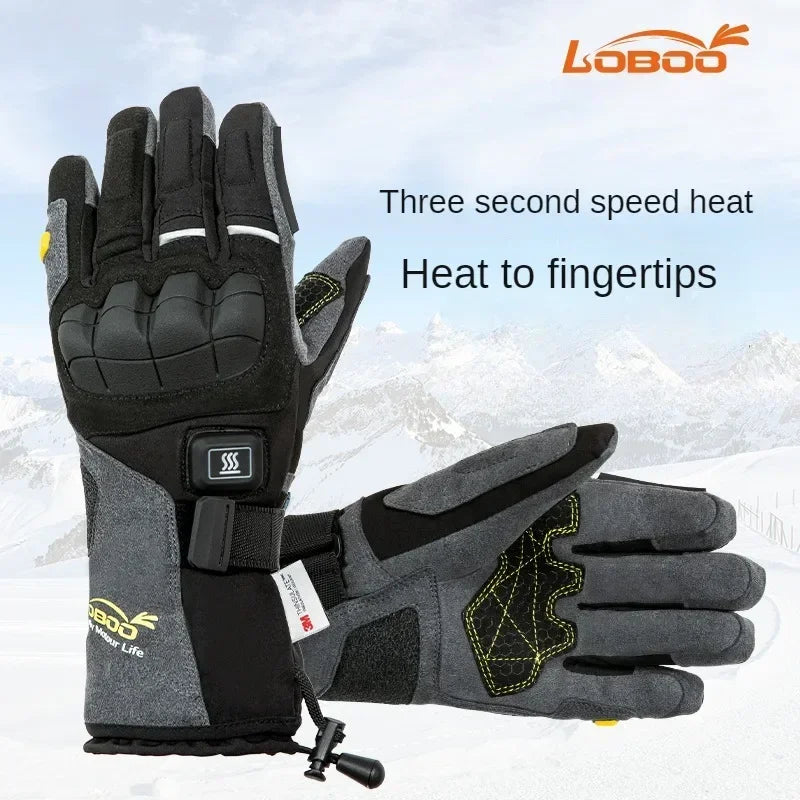 LOBOO Winter Touchscreen Heated Riding Gloves