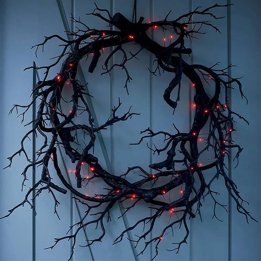 Spooky Glow Wreath: LED Halloween Door Decor