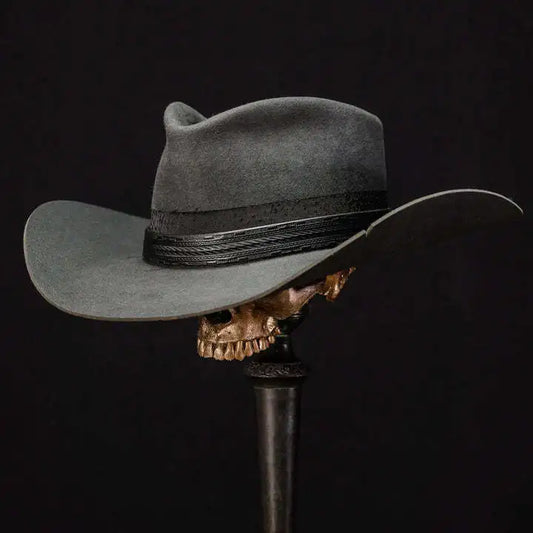 Vintage Felt Hat — Curled Brim & Ribbon · Unisex