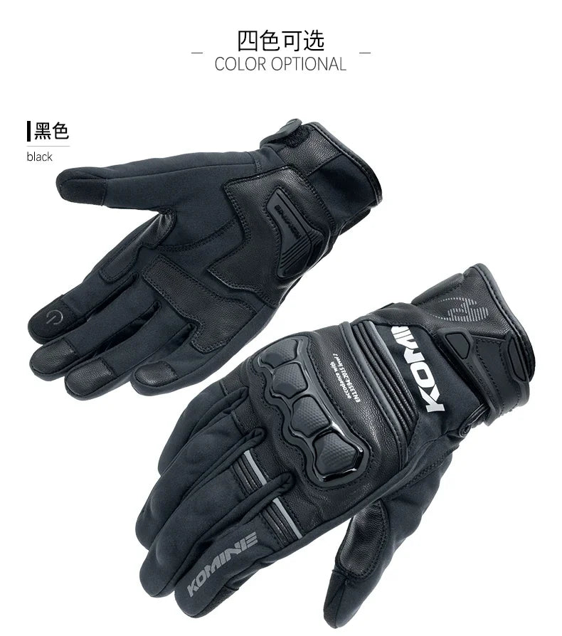 KOMINE GK-856 Windproof Sheepskin Moto Gloves