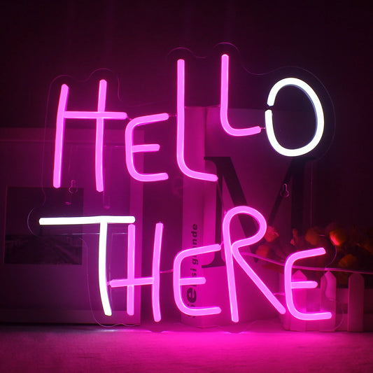 Hello There Neon Sign Led Lights Bedroom