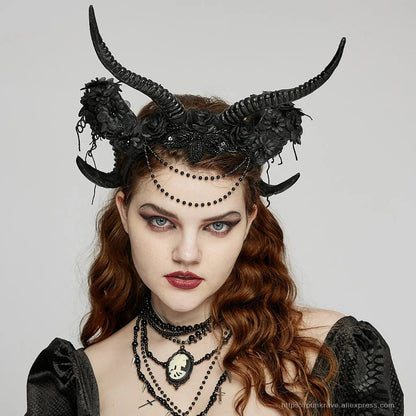 Gothic Enchanted Demon Horn Headpiece