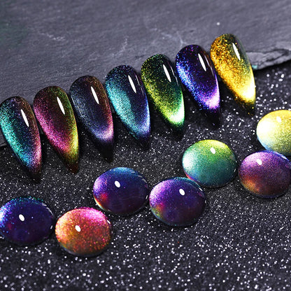 Rainbow Glitter Cat Magnetic Nail Gel Polish