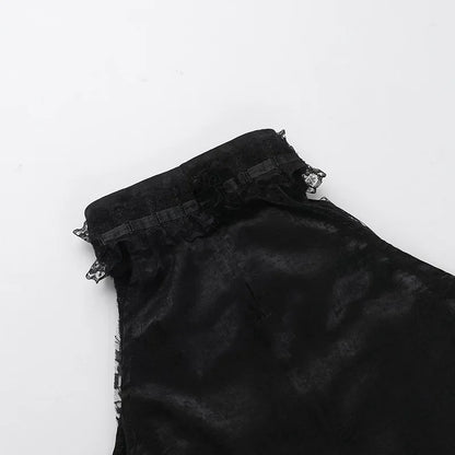 Nostalgic Lace Gothic Crop Tank for Retro Street Style