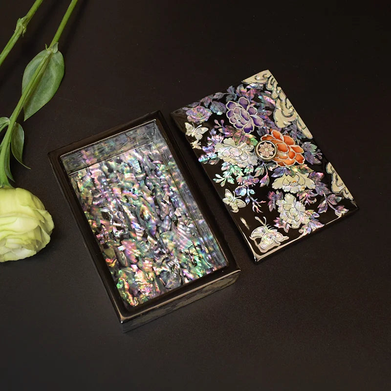 Elegant Pearl Inlay Peony Storage Box