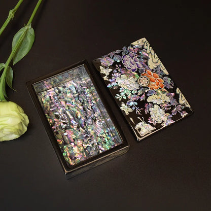 Elegant Pearl Inlay Peony Storage Box