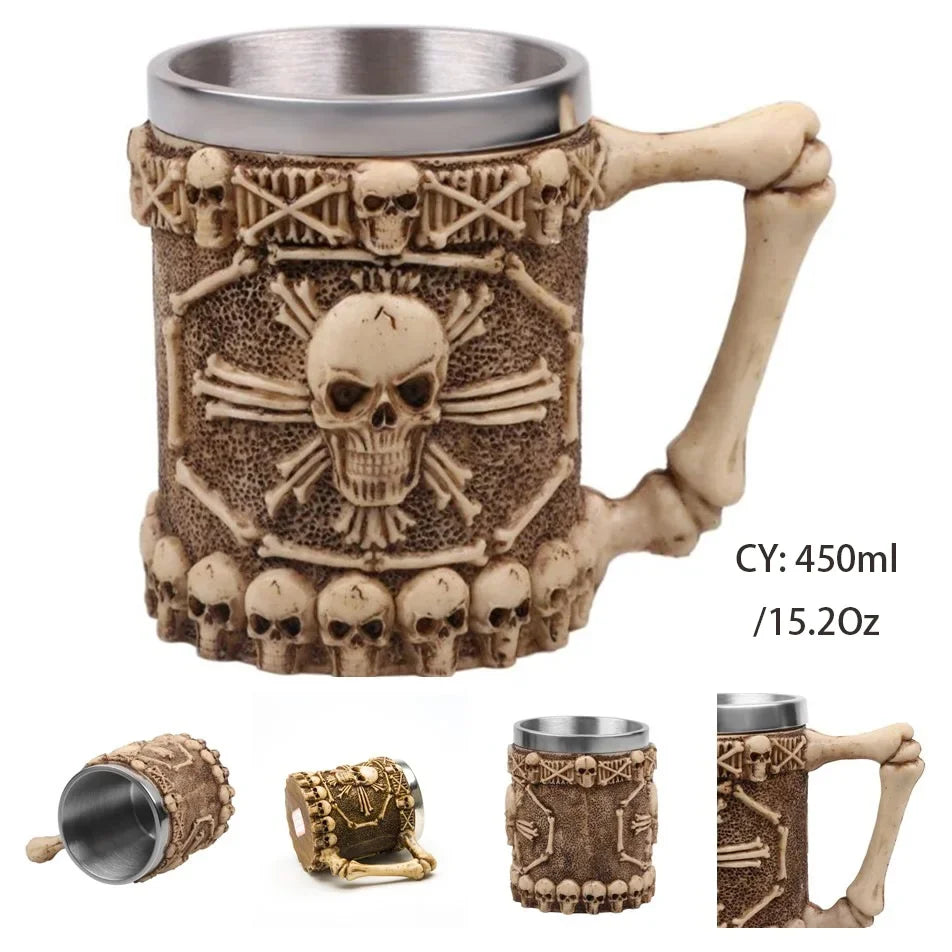 Medieval Dragon Resin Stainless Steel Mug 600ml Retro