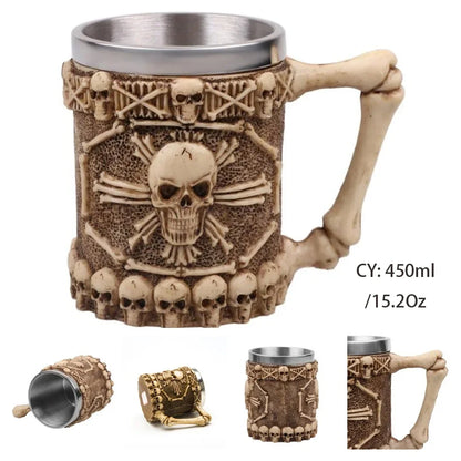 Medieval Dragon Resin Stainless Steel Mug 600ml Retro