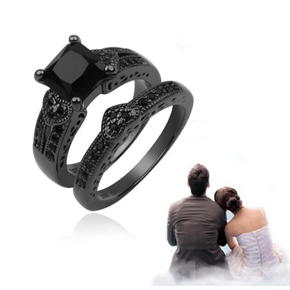 Couple Black Zircon Ring