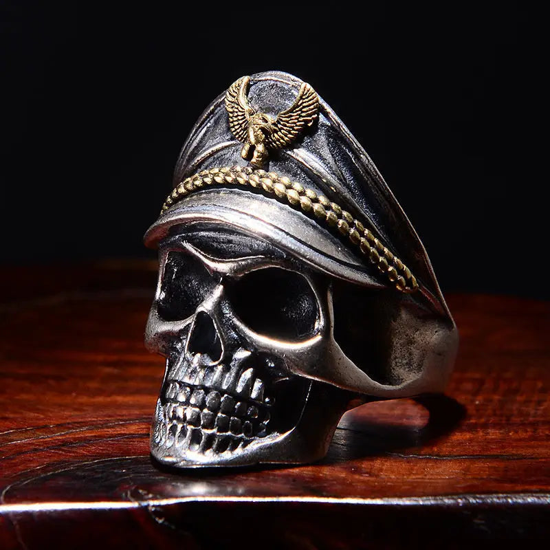 Retro Officer Skull Rings