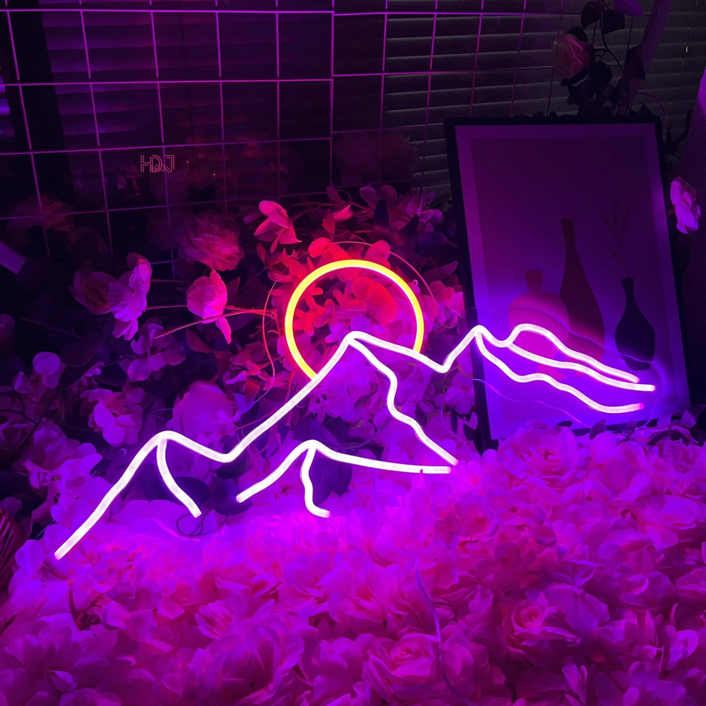 Led Neon Sign Moutain and Sun Neon Light