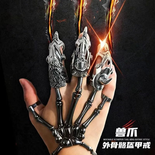 Exoskeleton Armor Ring Retro Beast Claw Bracelet