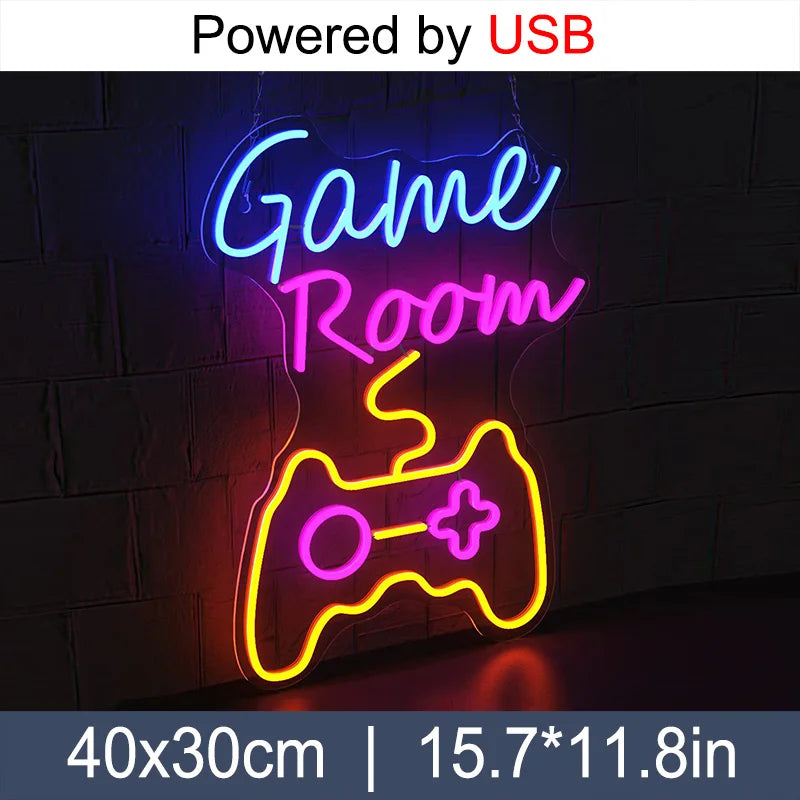 Game Neon Sign Light LED Game Zone