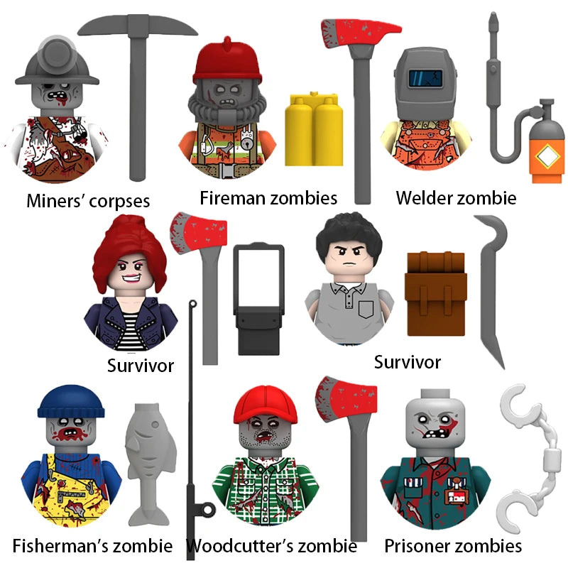 City Mutant Zombies Building Blocks Figures Chemical Defense