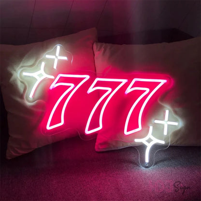 777 Video Gaming red  Sign Glass Neon Light