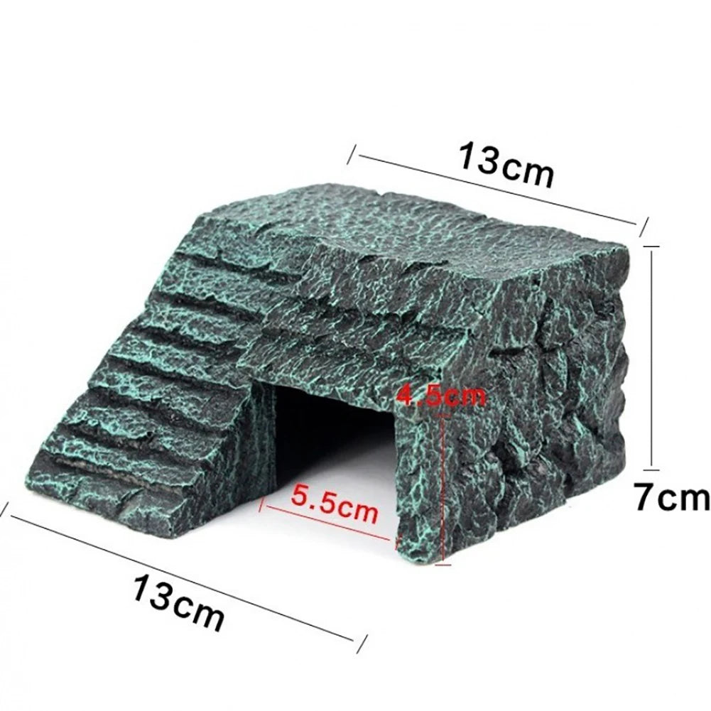 Reptile Resin Stones Hide Cave Pet