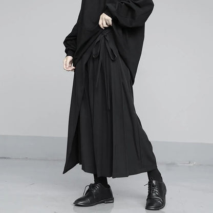 Casual Fashion Solid Bandage Loose Pants