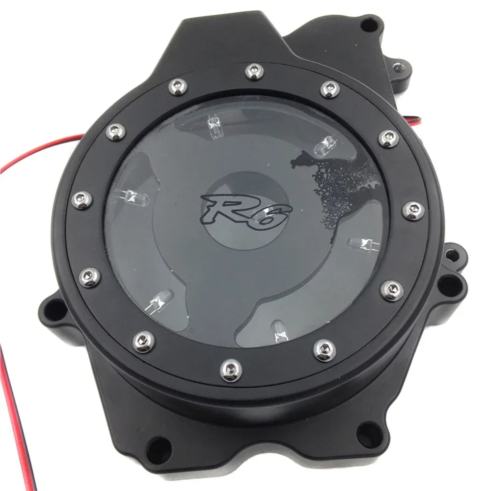 Yamaha R6 LED Engine Stator Cover - Black Billet