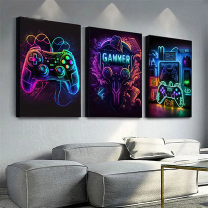 Neon Posters Canvas Prints Wall Art Pictures