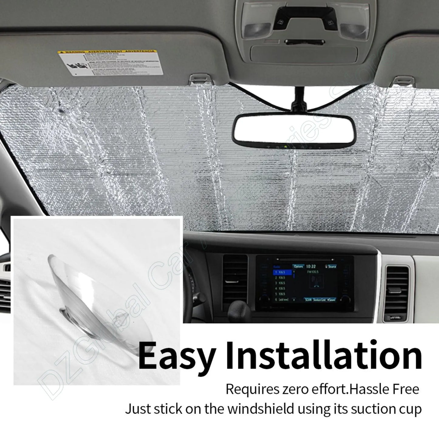 Creepy Ghost white noise Light Windshield Sunshade for Car