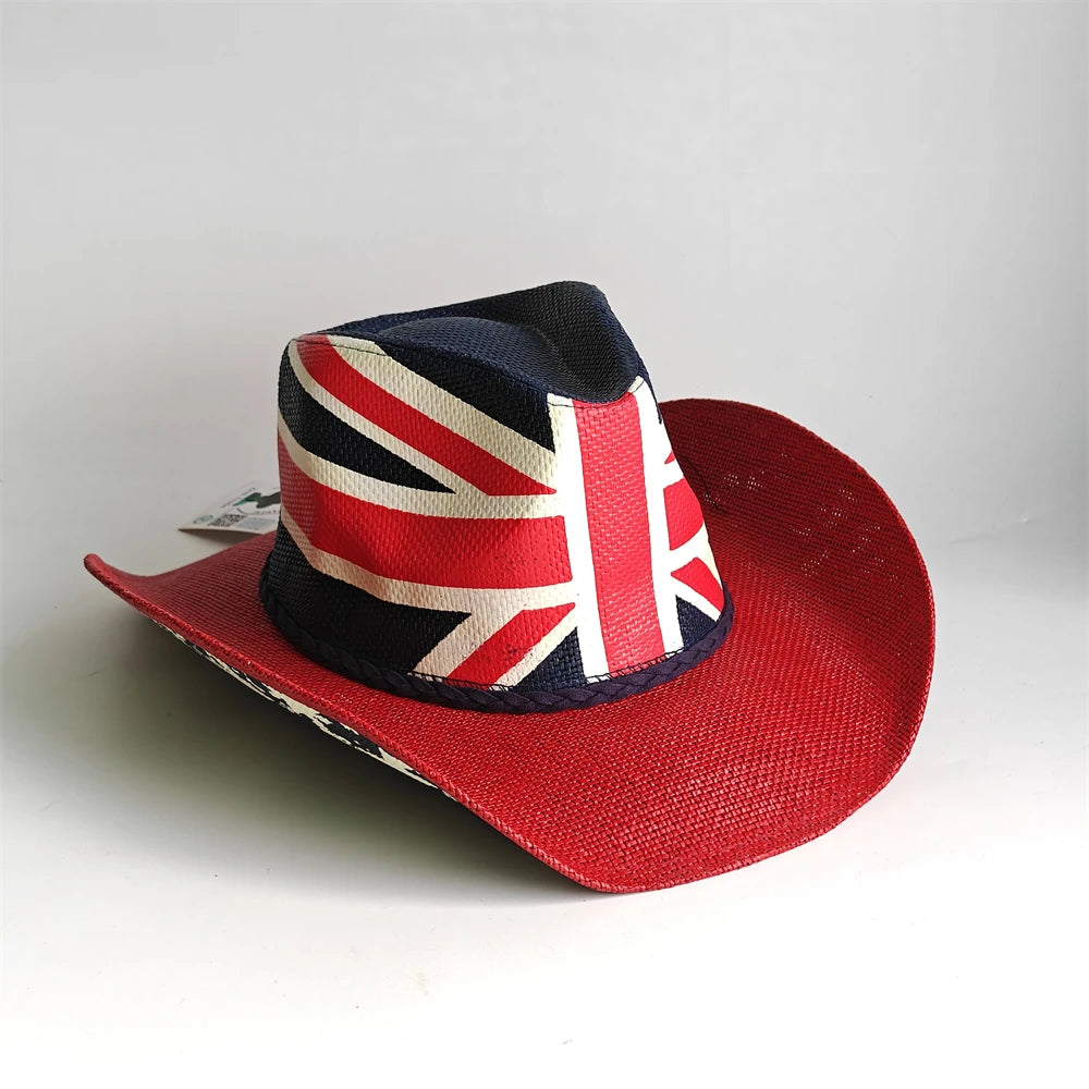 Western Cowboy Hat — Unisex Straw Wide Brim