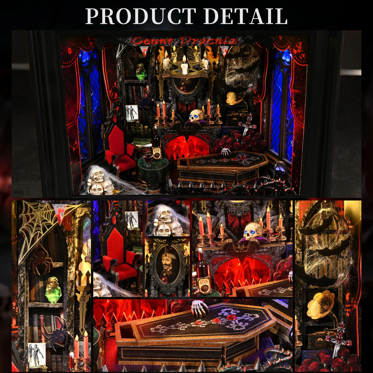 Vampire Book Nook Kit — Dracula Gothic DIY Wooden Puzzle