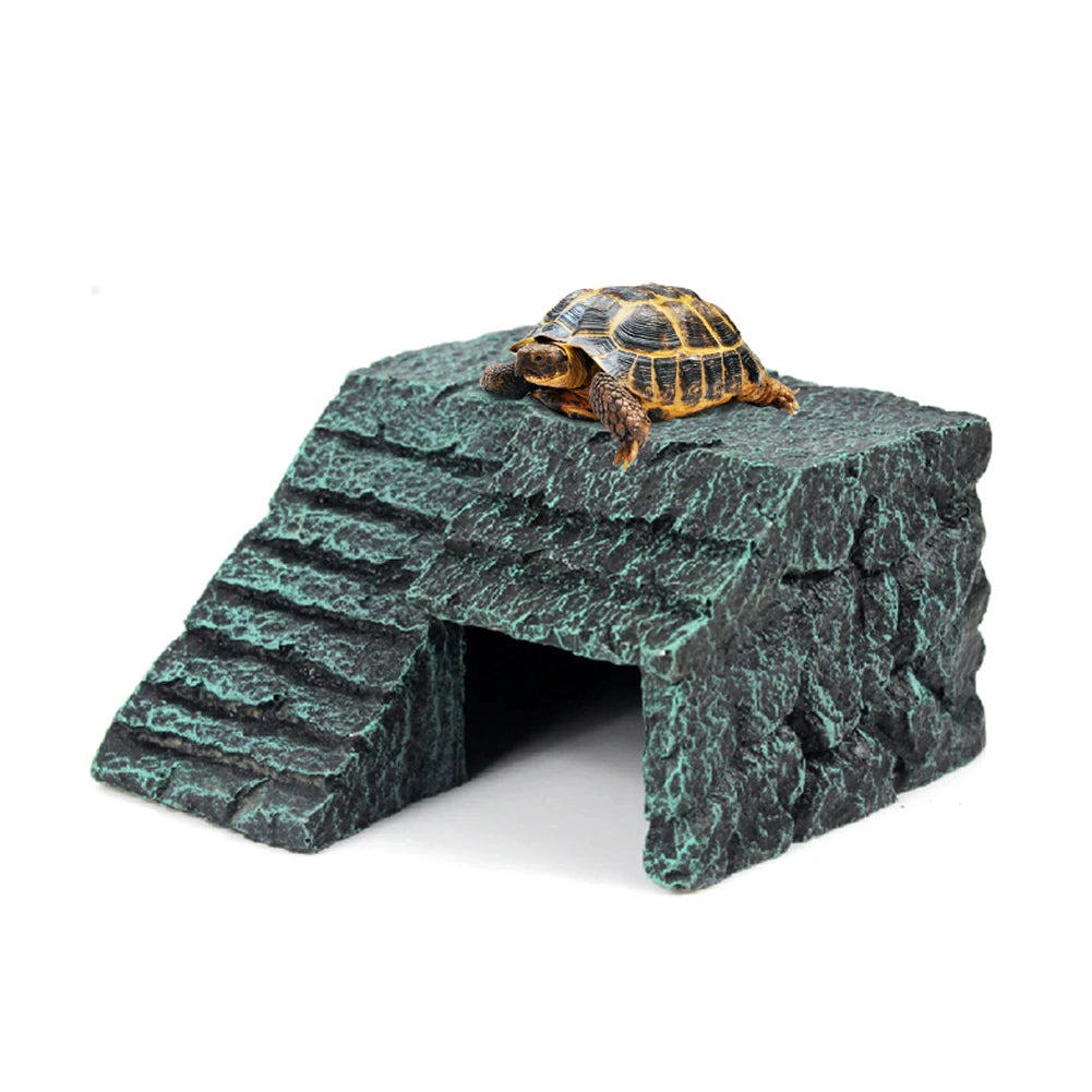 Reptile Resin Stones Hide Cave Pet