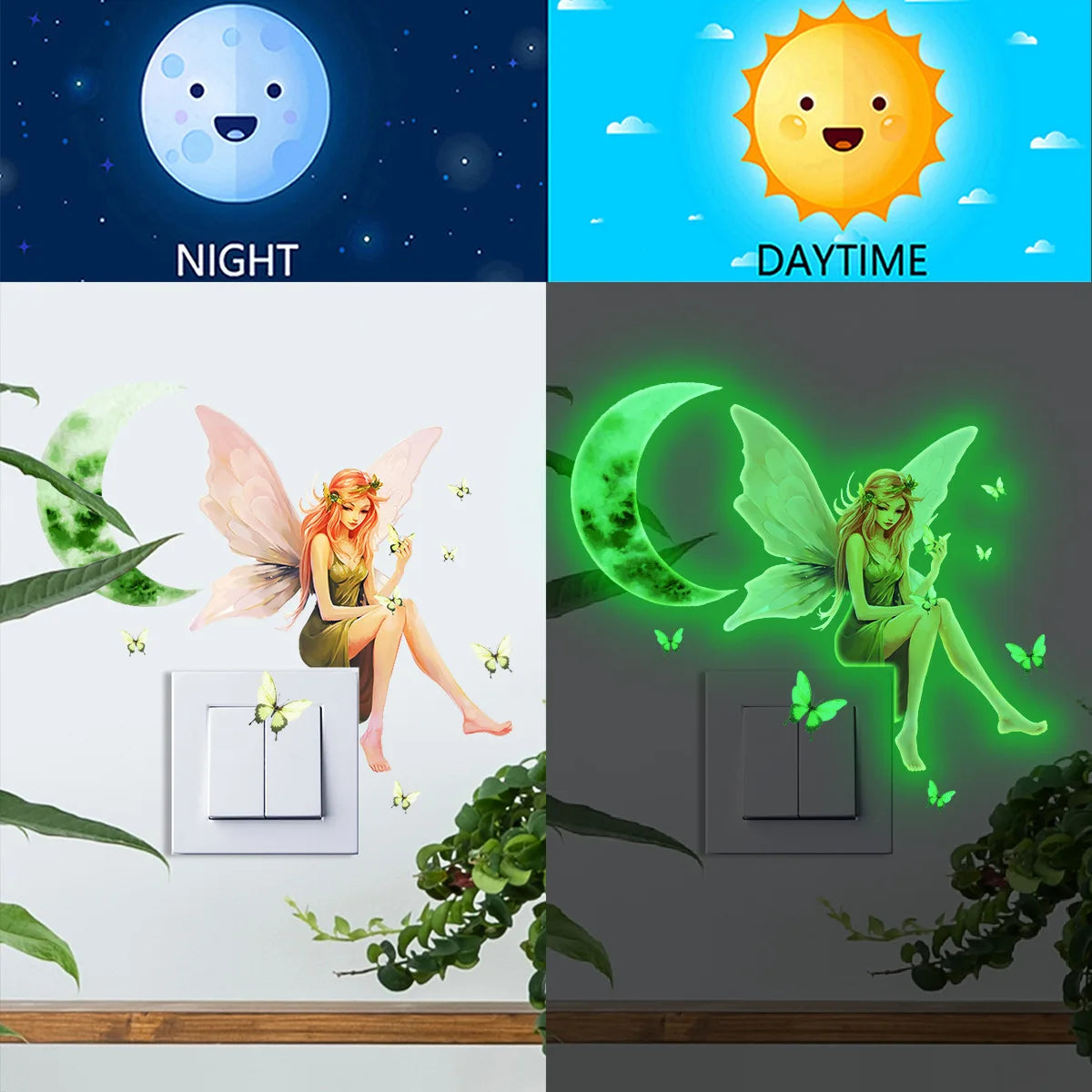 Fairy Elf Fairy Luminous Wall Stickers for Girls Room