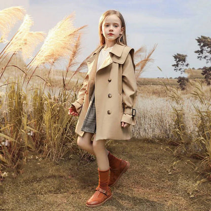 Spring Autumn Girls Trench Coat