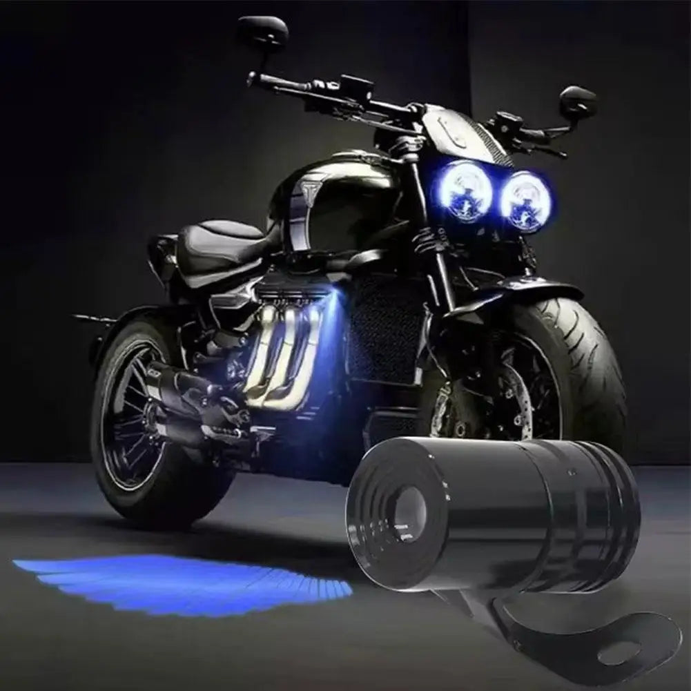 Winged Glow: Motorcycle LED Light Projectors Duo
