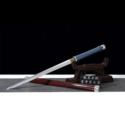 Crafted Manganese Steel Short Sword, Red & Silver