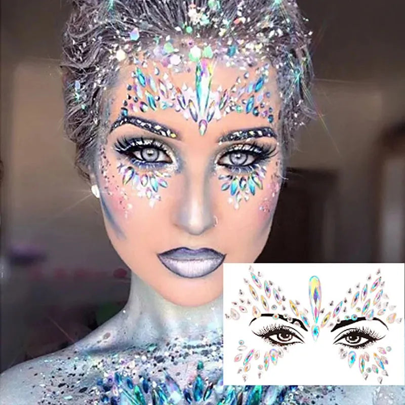 Makeup Glitter on Face Crystals Jewelry Sticker