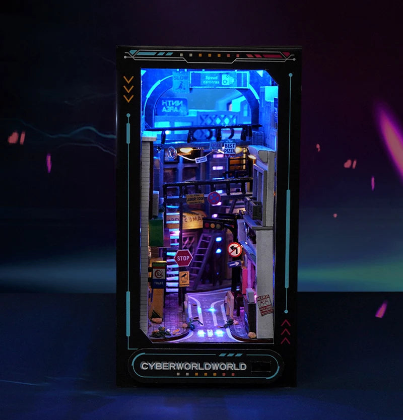 Cyberpunk DIY Book Nook Model Kit for Creative Room