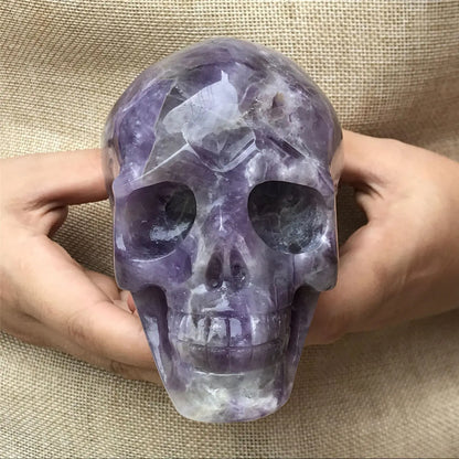 Natural Dreamy Amethyst Energy Crystal Skull