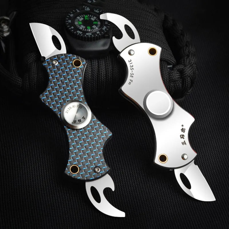 Spinner Carbon Fiber Handle Folding Knife Stress Playthings