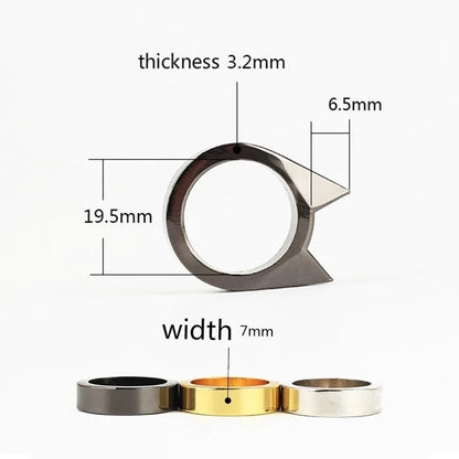 Women Self-Defense Metal Ring Man Multifunctional Safe Finger Rings Jewelry Cat Ear Shape Broken Window Attack Ring Girl Gifts