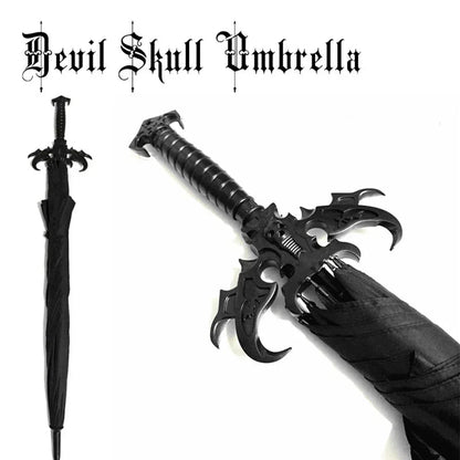 Gothic Dusk: Skull Sword Auto Umbrella