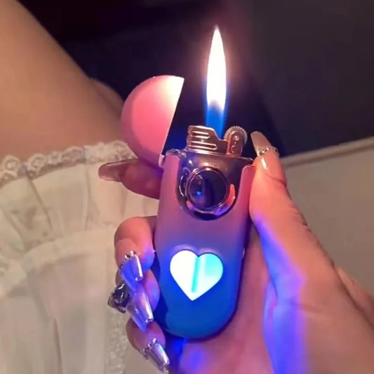 Oval Love Visible Window Double Flame Lighter