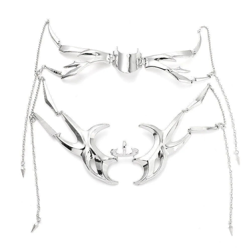 Cyberpunk Metal Muzzle & Chain Half Face Mask