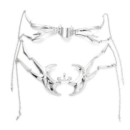 Cyberpunk Metal Muzzle & Chain Half Face Mask