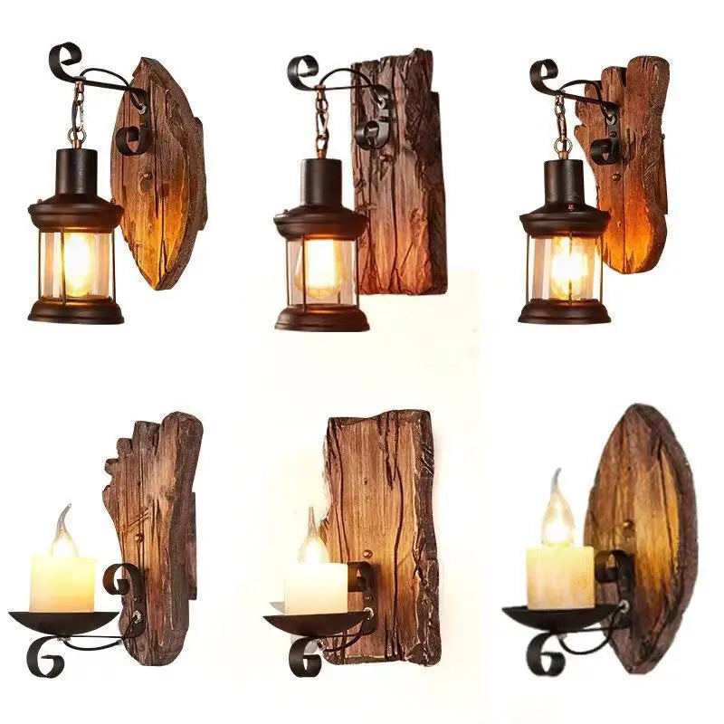 Wooden Wall Lamp for Living Room