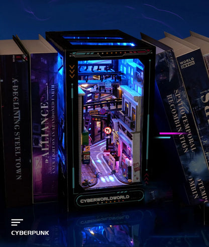 Cyberpunk DIY Book Nook Model Kit for Creative Room