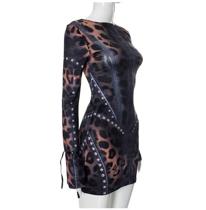 Vintage Chic Bodycon Mini Dress for Stylish Nights