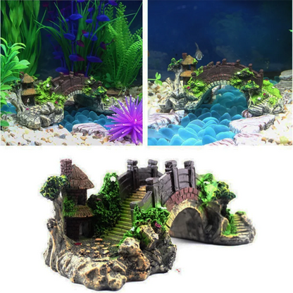 Artificial Bridge in Fish Tank Resin Landscape Decoration