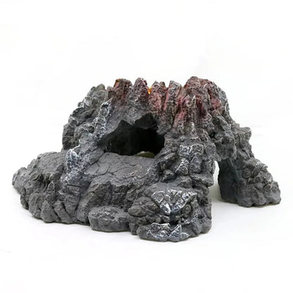 Volcano Shape Aquarium Decorations Resin Cave