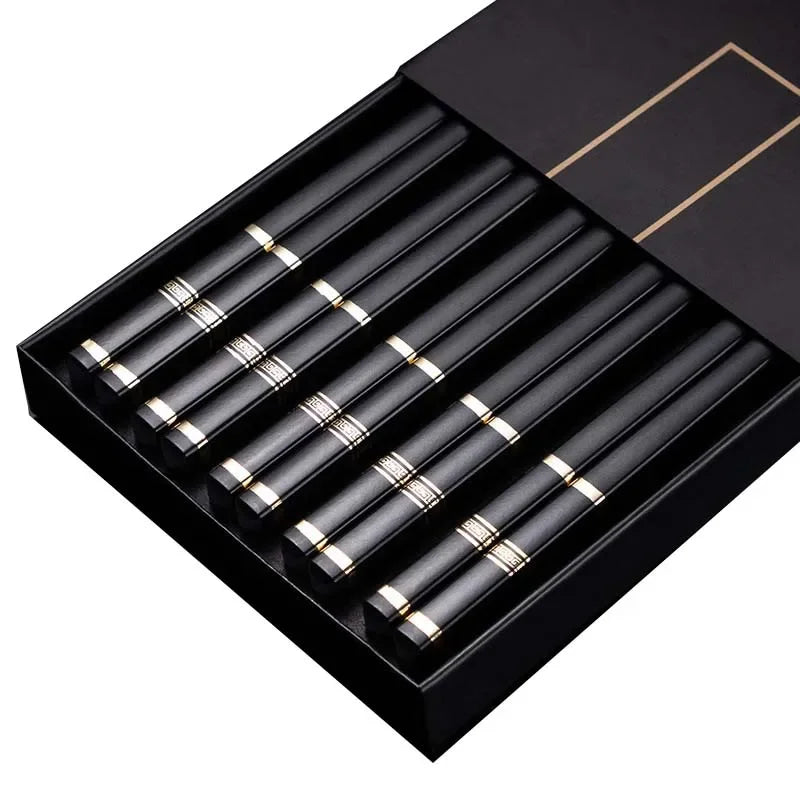 Japanese Non-Slip Chopsticks — 5 Pairs Metal
