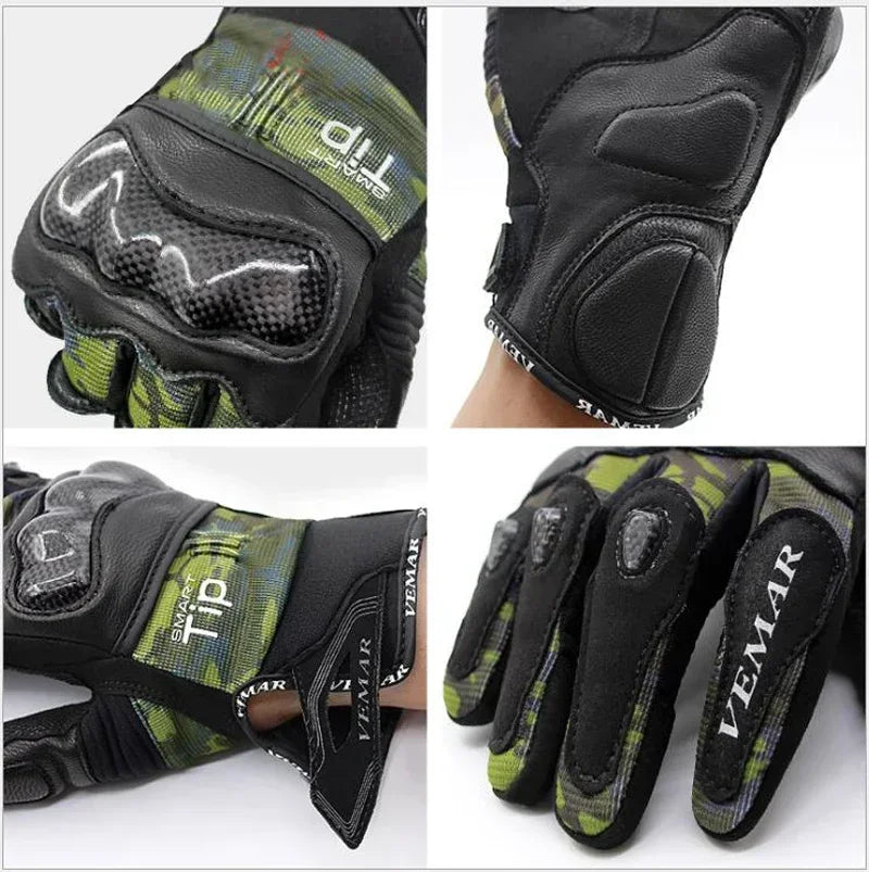 V-176 Touchscreen Leather Riding Gloves - Unisex